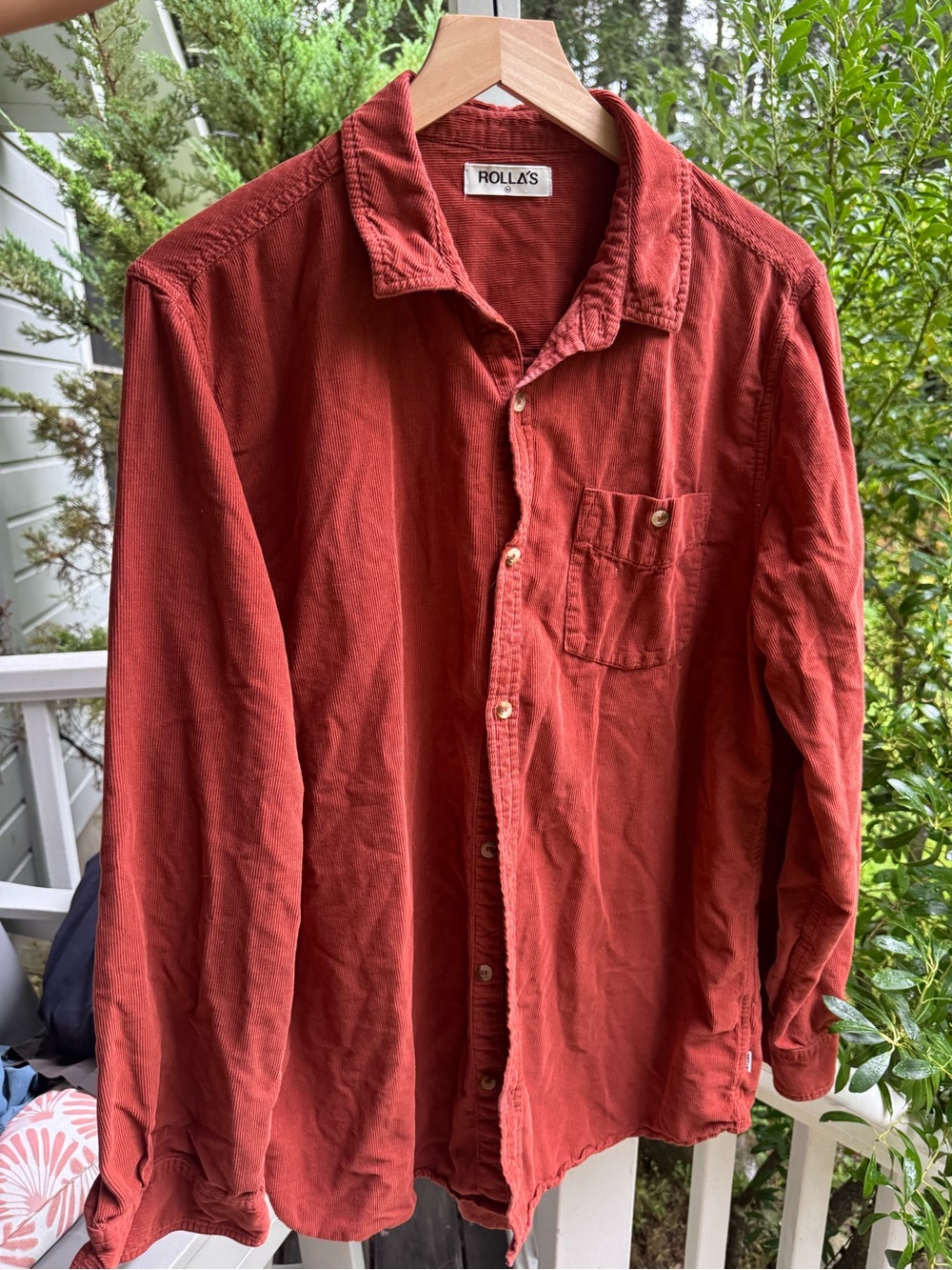 ROLLA'S Rust-Red Long-Sleeve Button-Down Shirt